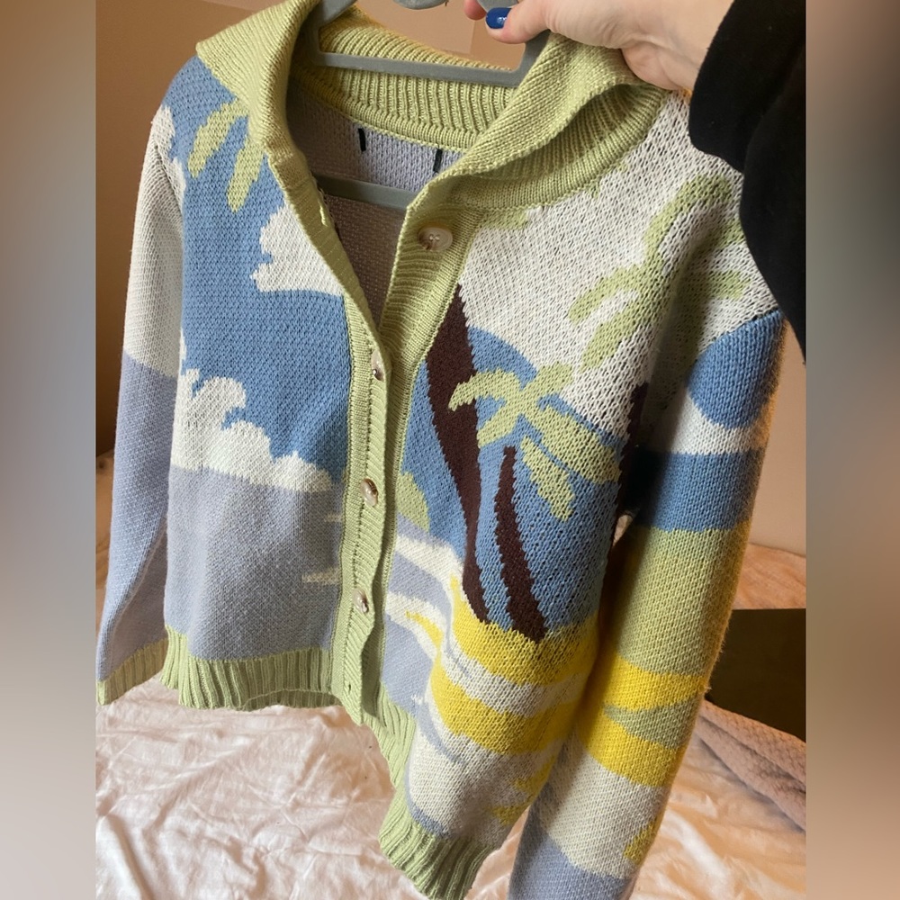Knitted button-up cardigan